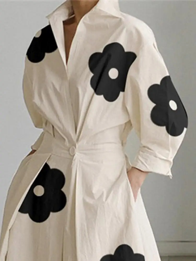 Elegant Floral Midi Dress for Ladies