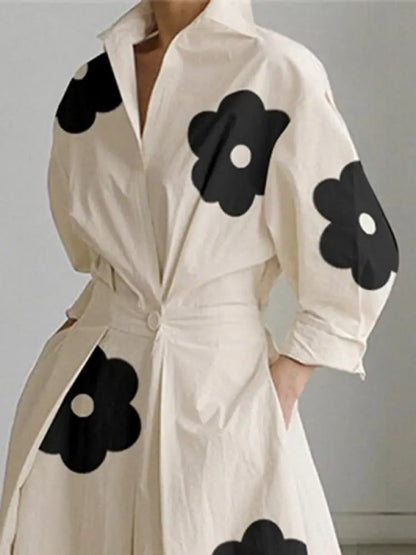 Elegant Floral Midi Dress for Ladies
