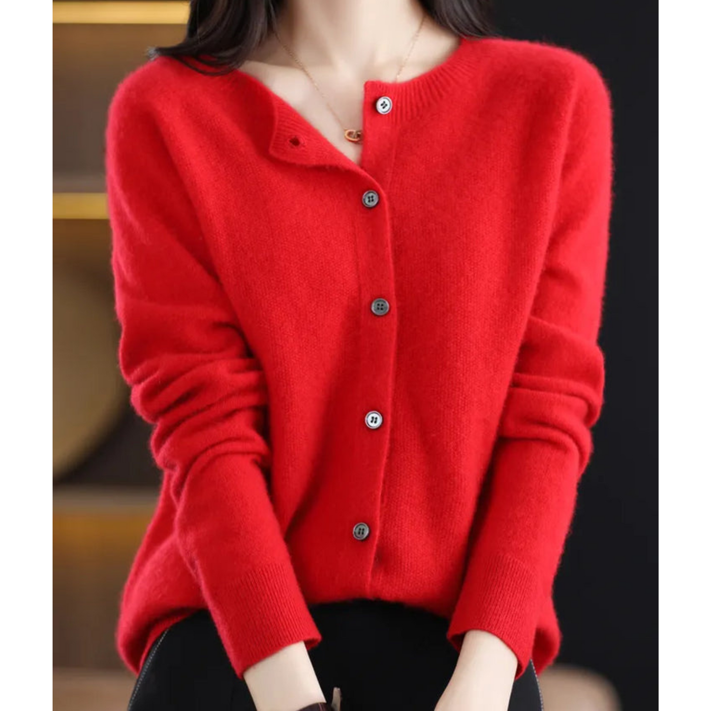 Warm Floral Crew Neck Sweater