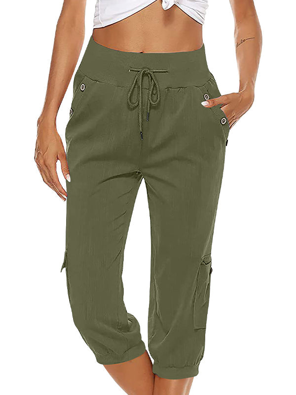 Lightweight Women's Summer Capri Pants Comfortable Cotton Blend