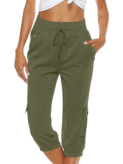 Lightweight Women's Summer Capri Pants Comfortable Cotton Blend