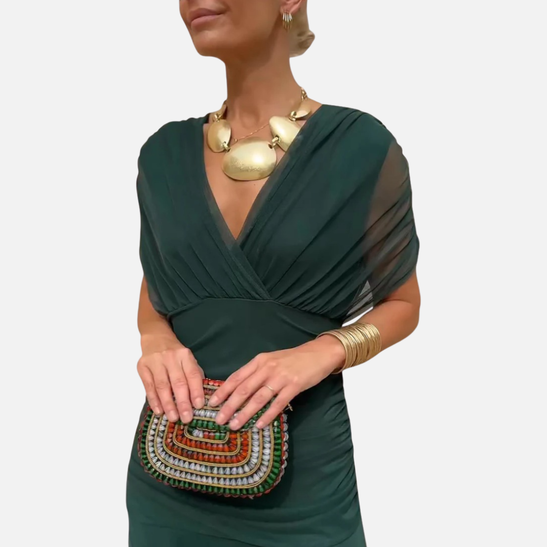 Rosie | Off-Shoulder Pleated Dress