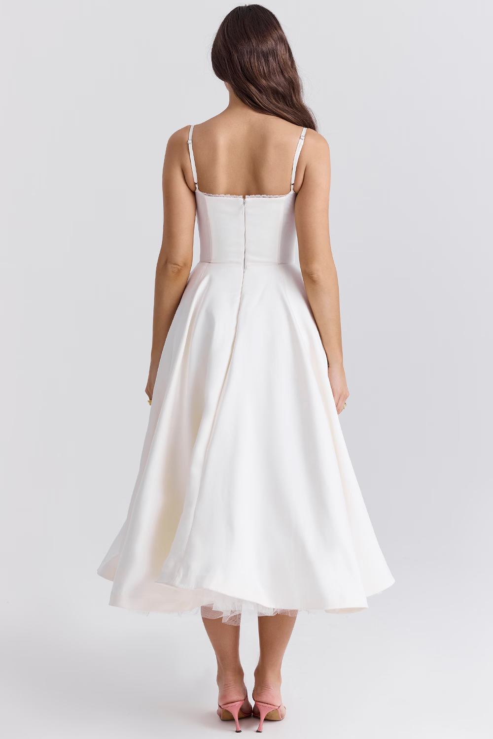 Kayla | Gorgeous Shiny Waisted Midi Dress