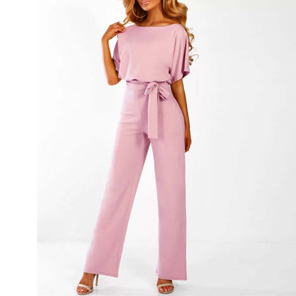 Chic Ladies' Waist Belt Jumpsuit