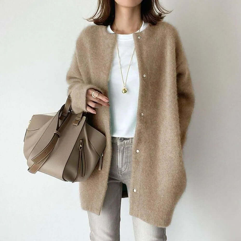 Cozy Ladies Button Front Sweater