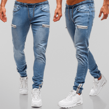 Slim Fit Stretchy Blue Jeans Joggers - Luxivelle