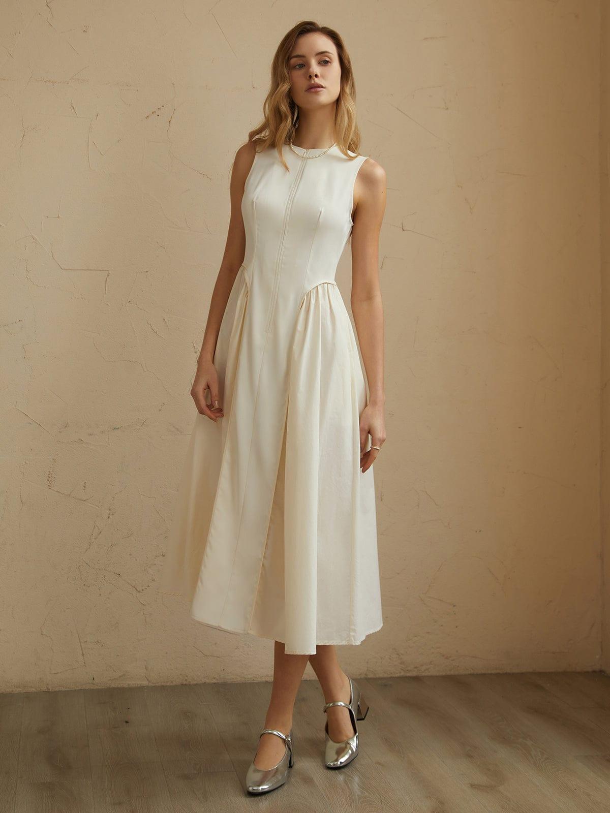 Flared Waist Knee Length Dress