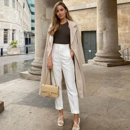 Classic Fit High Waist Women's Office Pants