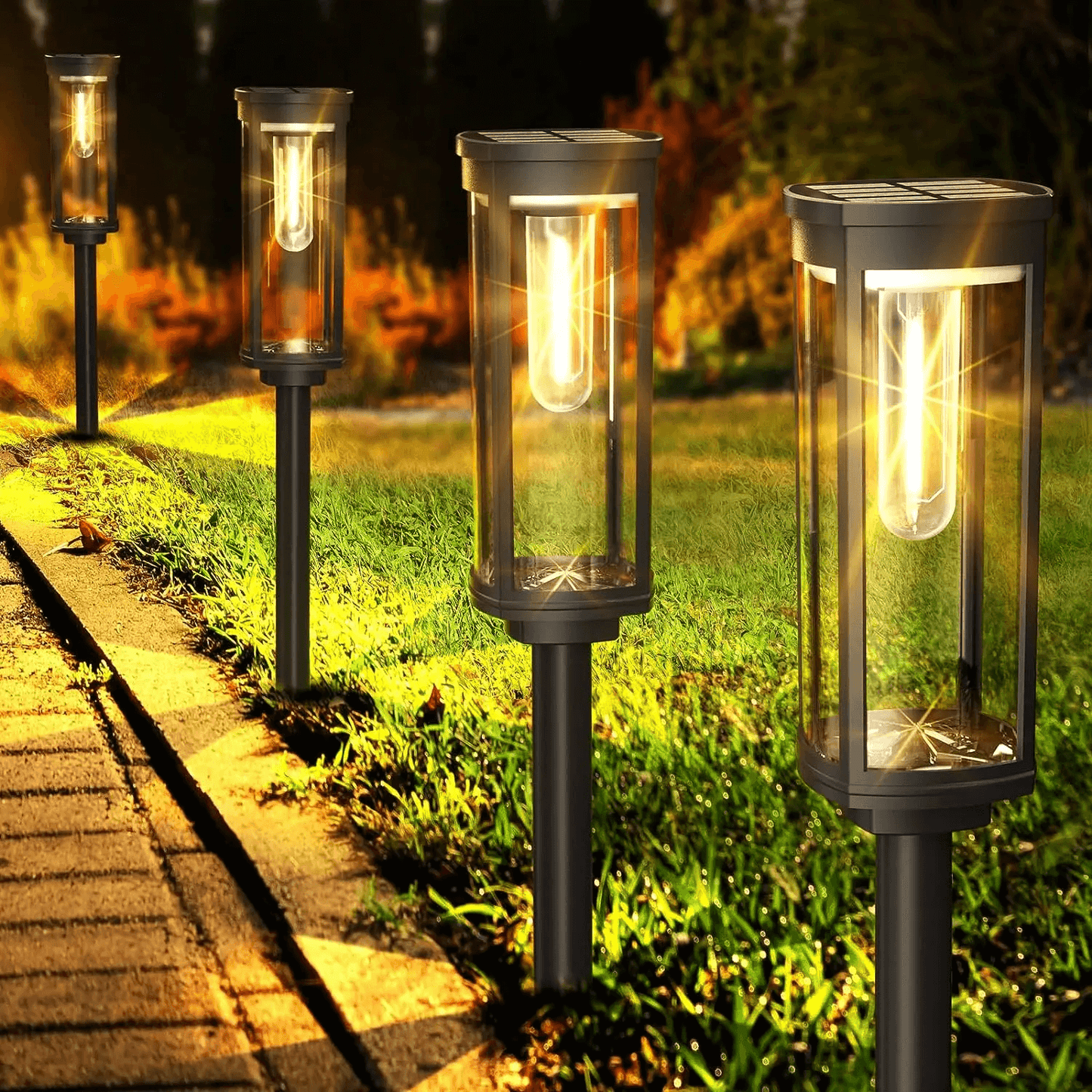 Bright Outdoor Solar Powered Yard Lamp