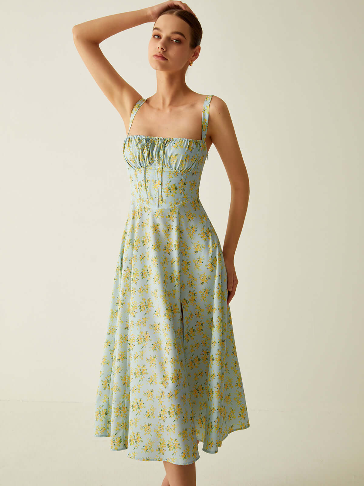 Pretty A-Line Mid Length Summer Dress - Luxivelle