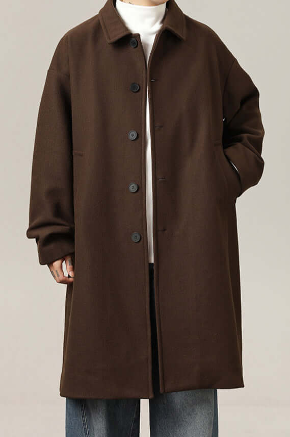 Men's Warm Large Tweed Winter Coat - Luxivelle