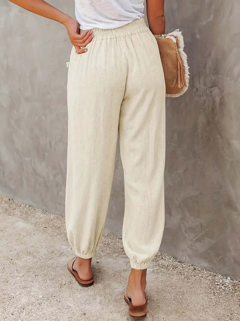 Comfortable Women's Drawstring Hemp Pants