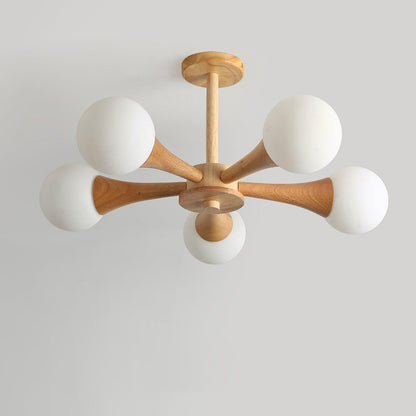 Luxury Wood and Glass Pendant Light