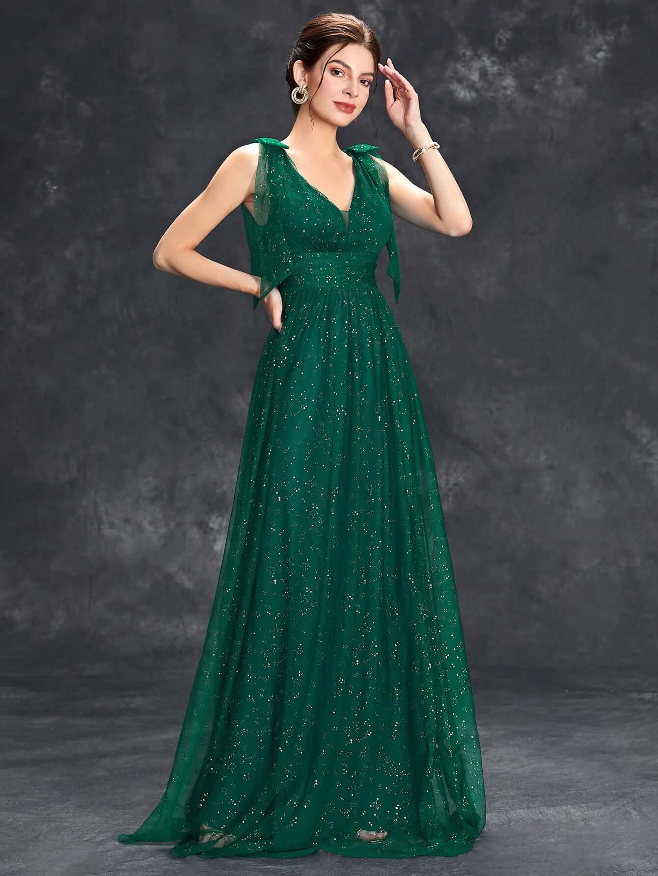 Sparkly High Neck Strapless Formal Maxi Dress