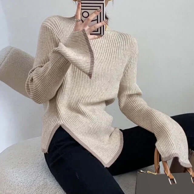 Feminine Fit Relaxed Turtleneck Jumper Sweater