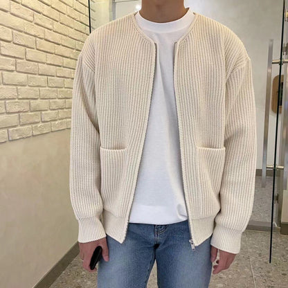 Stylish Men's Cable Knit Sweater Cardigan