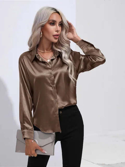 Ladies Soft Flowy Long Sleeve Shirt