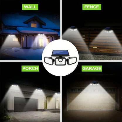 Bright Outdoor Motion Security Light with 3 Heads