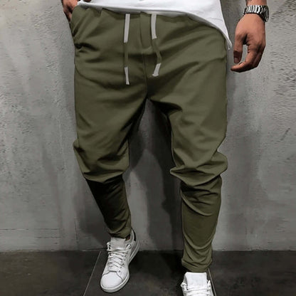 Slim Fit Men's Jogger Pants - Elastic Waistband