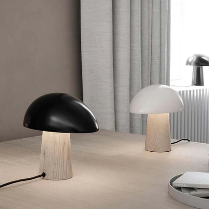 Rustic Wooden Desk Lamp with Unique Shape