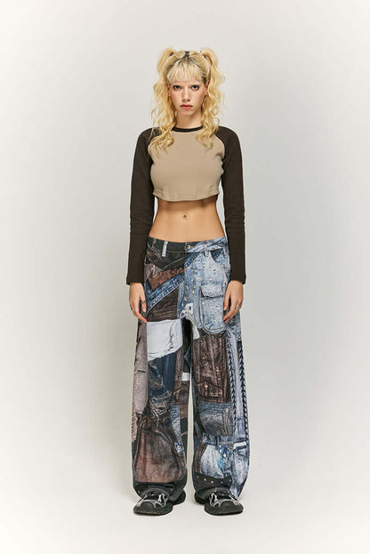 Loose Fit Floral Print Women's Pants