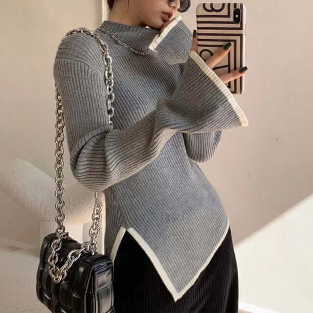 Feminine Fit Relaxed Turtleneck Jumper Sweater