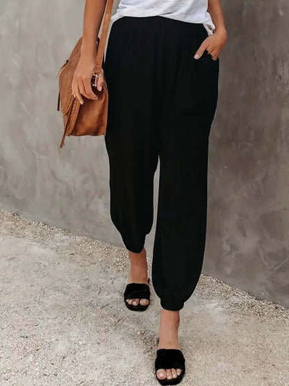 Comfortable Women's Drawstring Hemp Pants