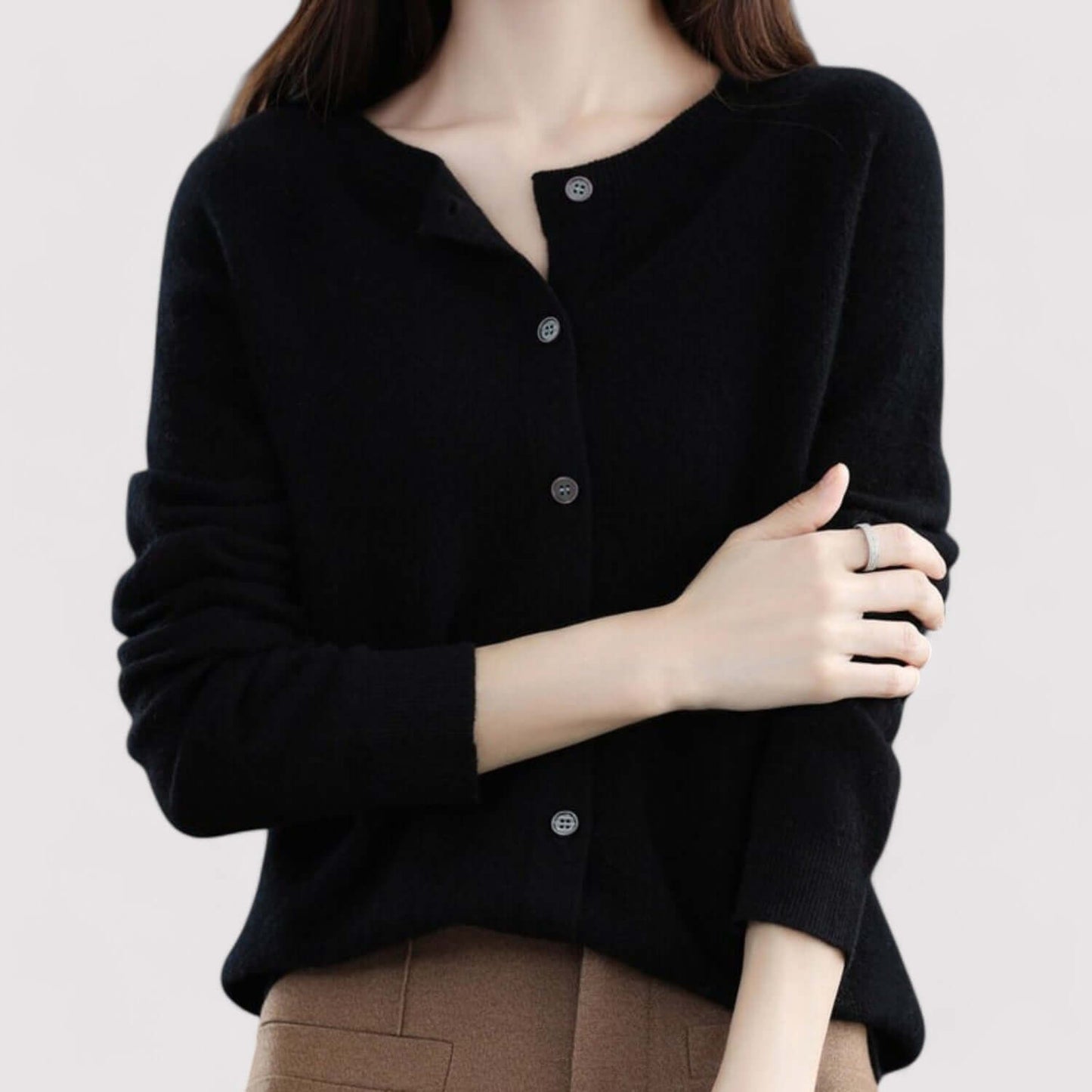 Soft Women's Wool Blend Open Front Cardigan