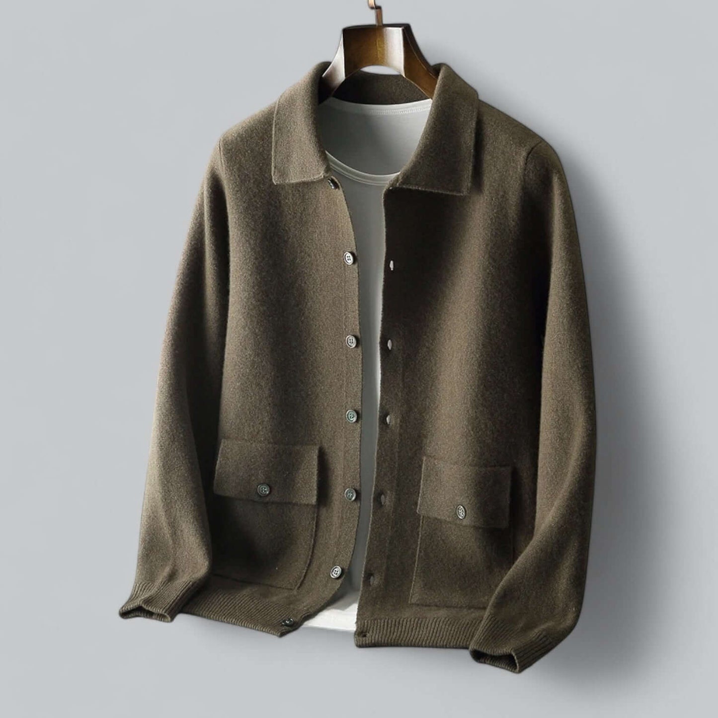 Soft Men's Wool Cardigan Sweater