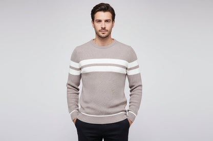 Relaxed Fit Horizontal Stripe Pullover - Luxivelle