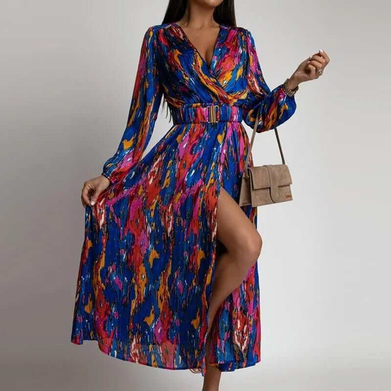 Flowy Long V Neck Summer Dress