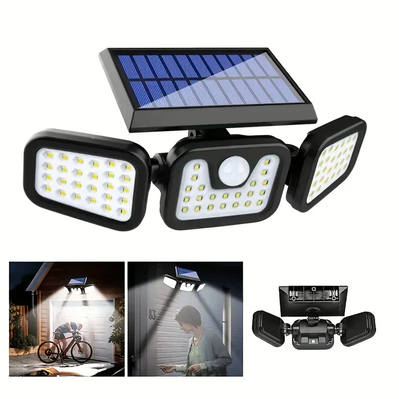 Bright Outdoor Motion Security Light with 3 Heads