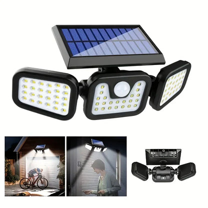 Bright Outdoor Motion Security Light with 3 Heads