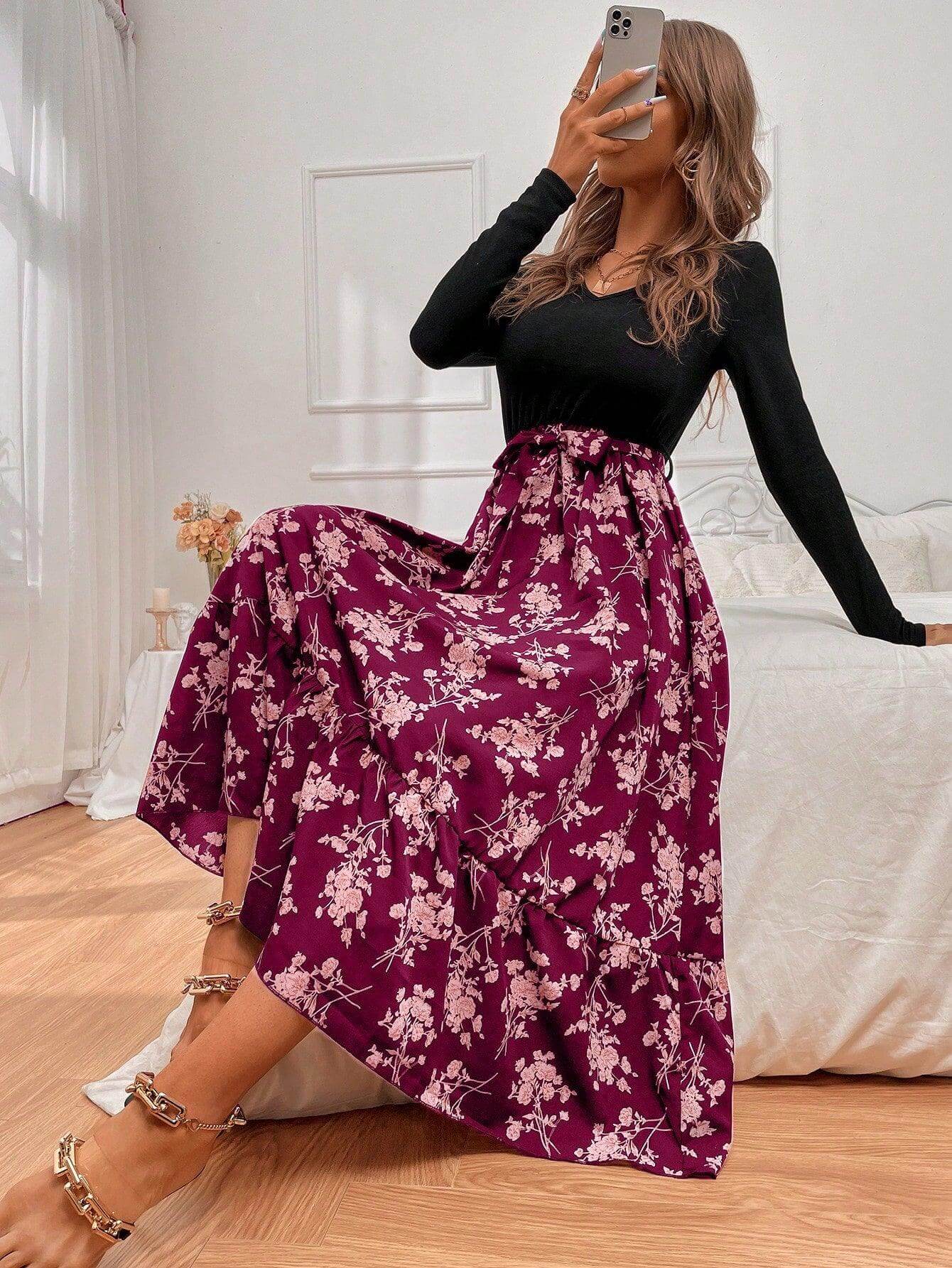 Pretty Fit Flare Long Sleeve Dress