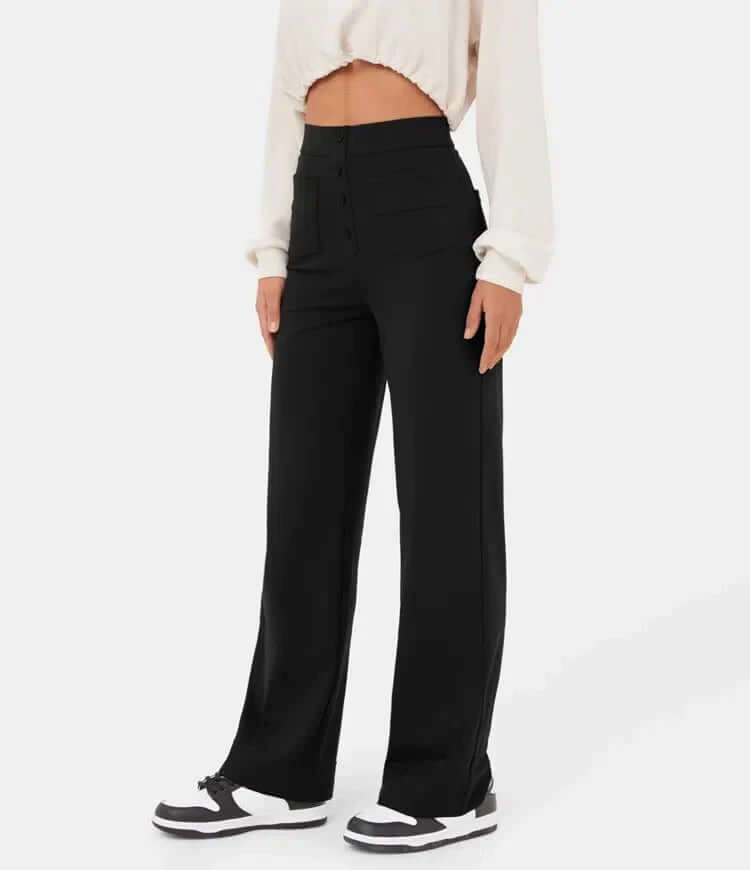 Ladies Comfortable Button Front Pants
