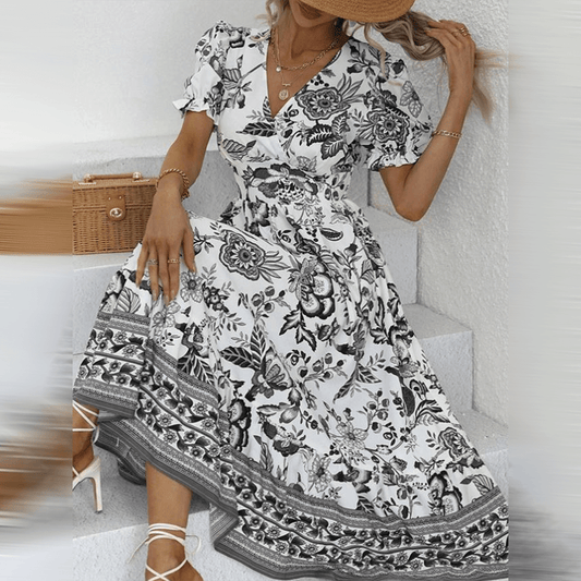 Classic Beautiful Floral Dress - Luxivelle