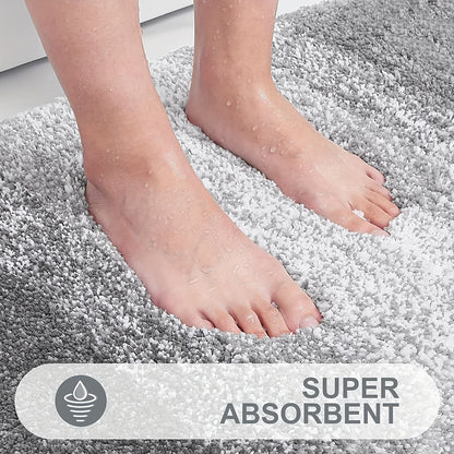 Plush Microfiber Bath Mat - Soft, Grip, Washable Bathroom Floor Mat
