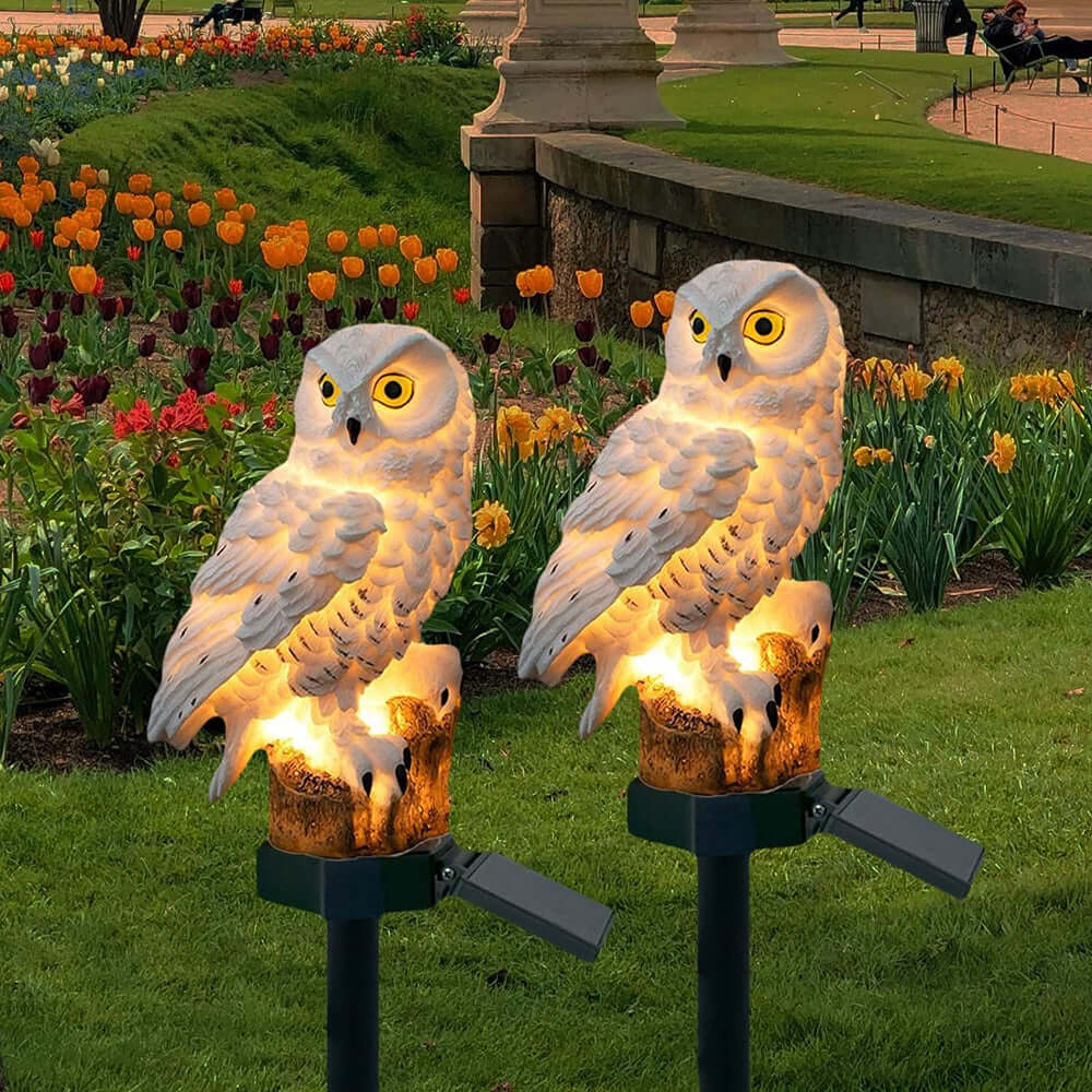 Outdoor Owl Solar Powered Lanterns (2-Pack) - Luxivelle
