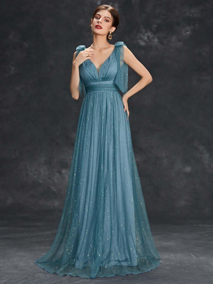 Sparkly High Neck Strapless Formal Maxi Dress