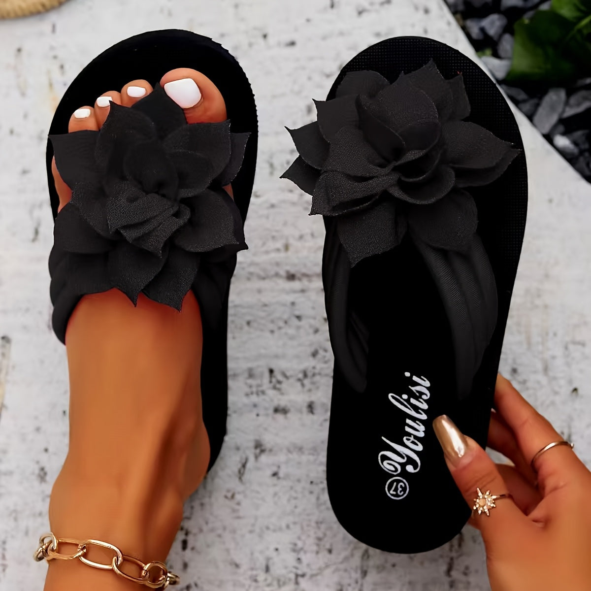 Colorful Floral Flip Flop Sandals