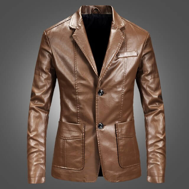 Stylish Men's Fitted Leather Jacket