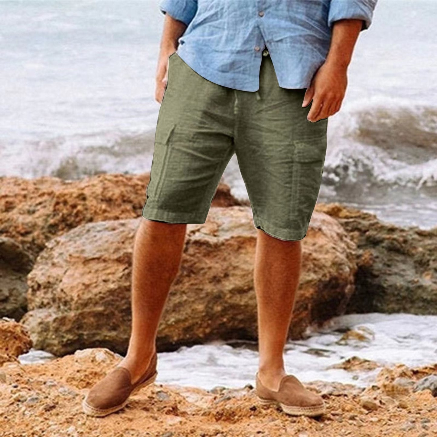 Men's Elastic Waist Casual Shorts - Luxivelle