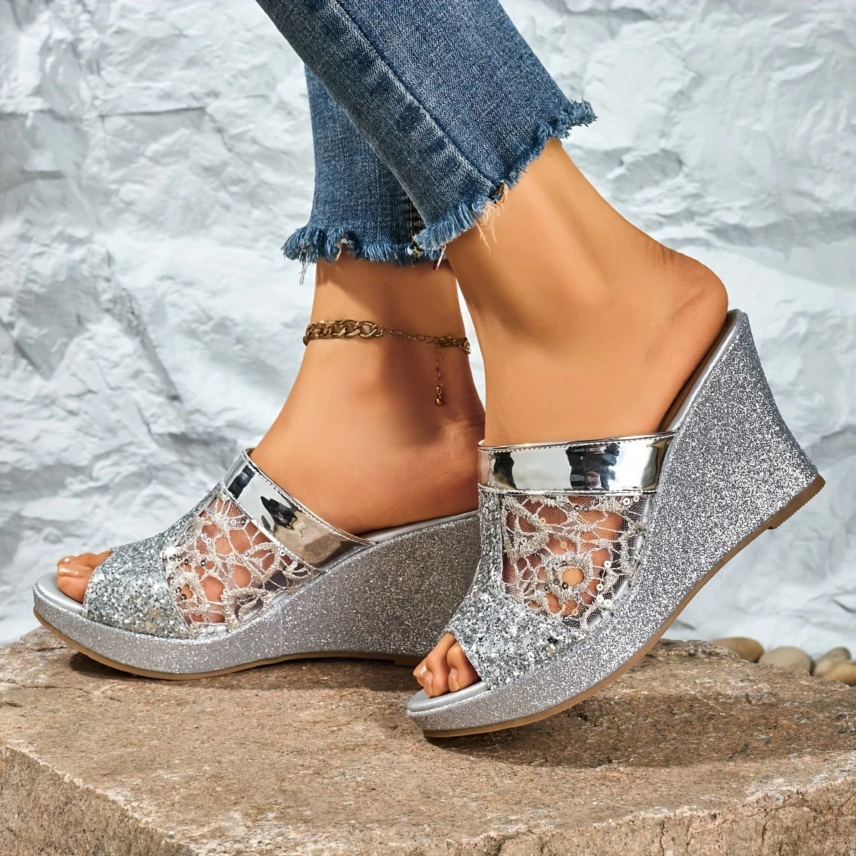 Beautiful Lace Up High Heel Shoes