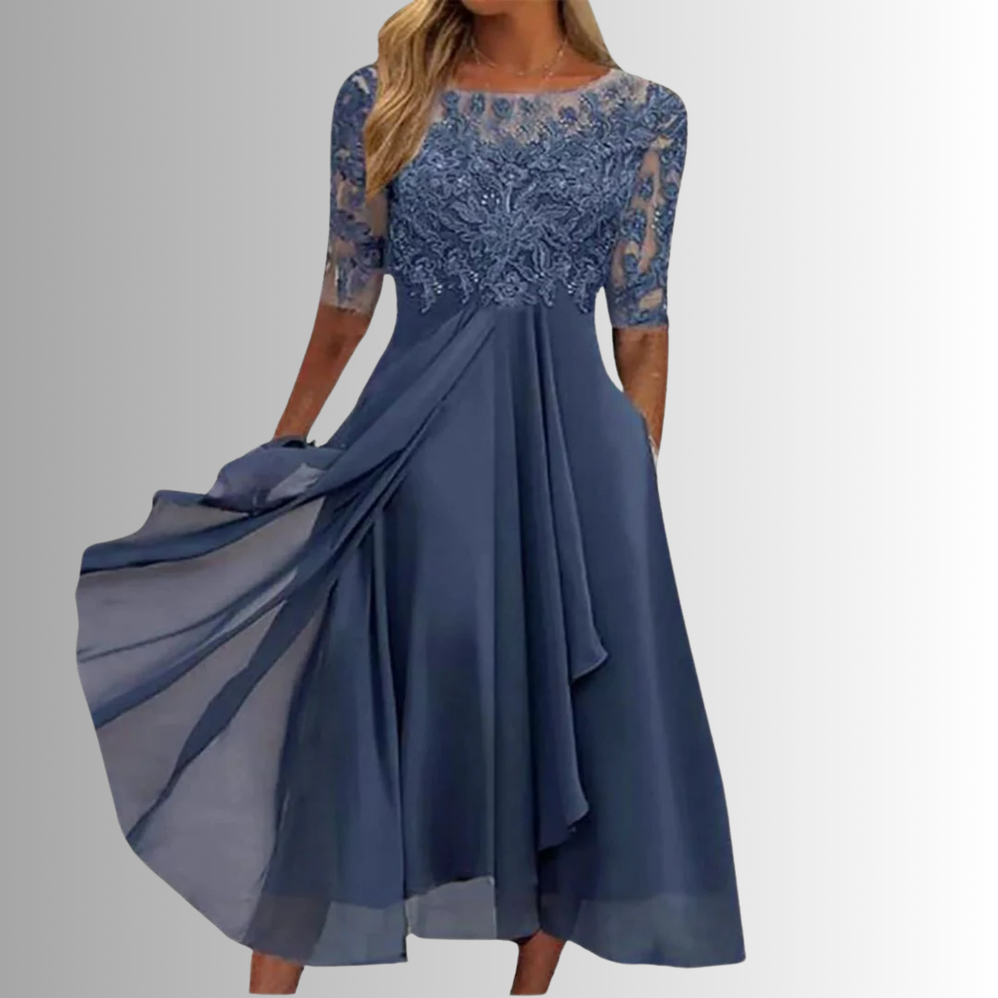 Beautiful Floral Evening Dress - Luxivelle