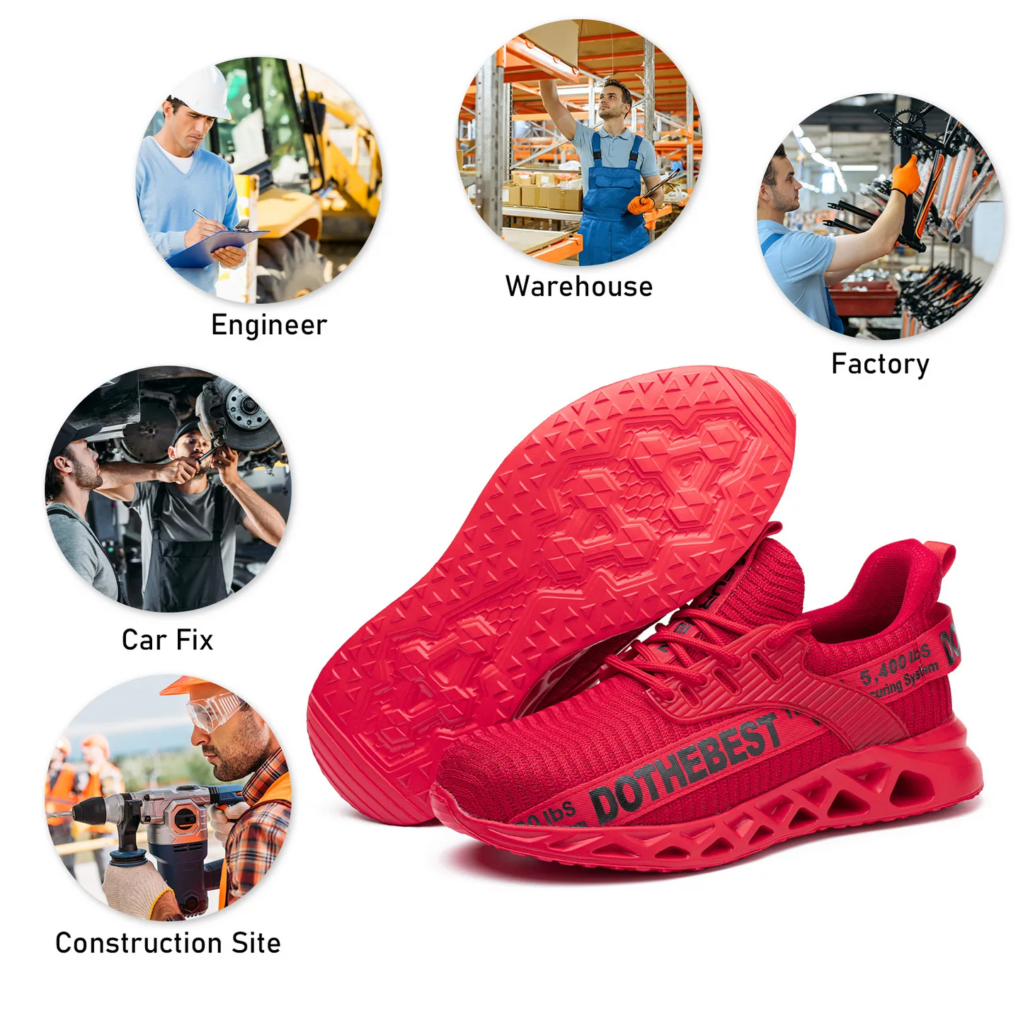 Lightweight Ventilated Safety Work Shoes