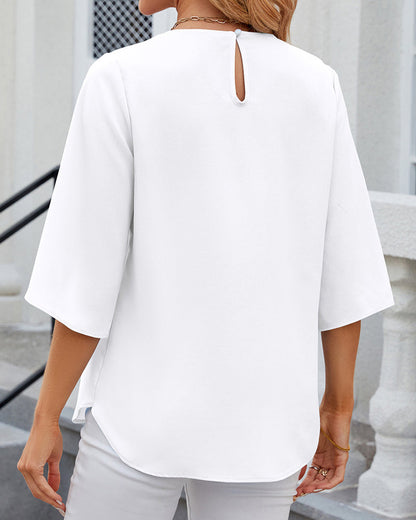 Ladies' Flowy Ruffled Bell Sleeve Top