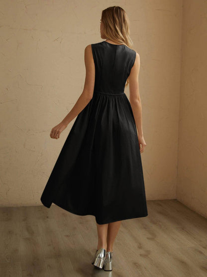 Flared Waist Knee Length Dress