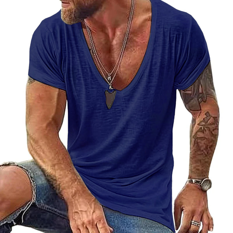 Men's Breathable V-Neck Casual Summer Tee Shirt
