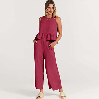 Ladies' Floral Off Shoulder Jumpsuit Set