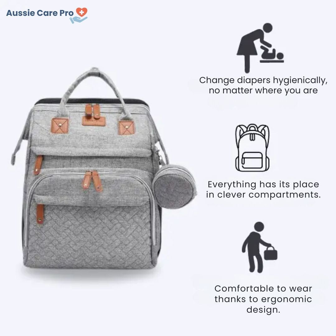 Practical Baby Diaper Backpack with Changing Pad